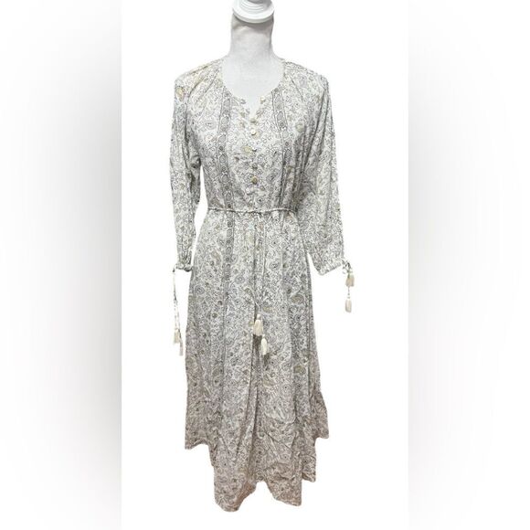 Cleobella Aaliyah Kaftan Midi Dress Women's Ornate Paisley Size: XS - Picture 4 of 7